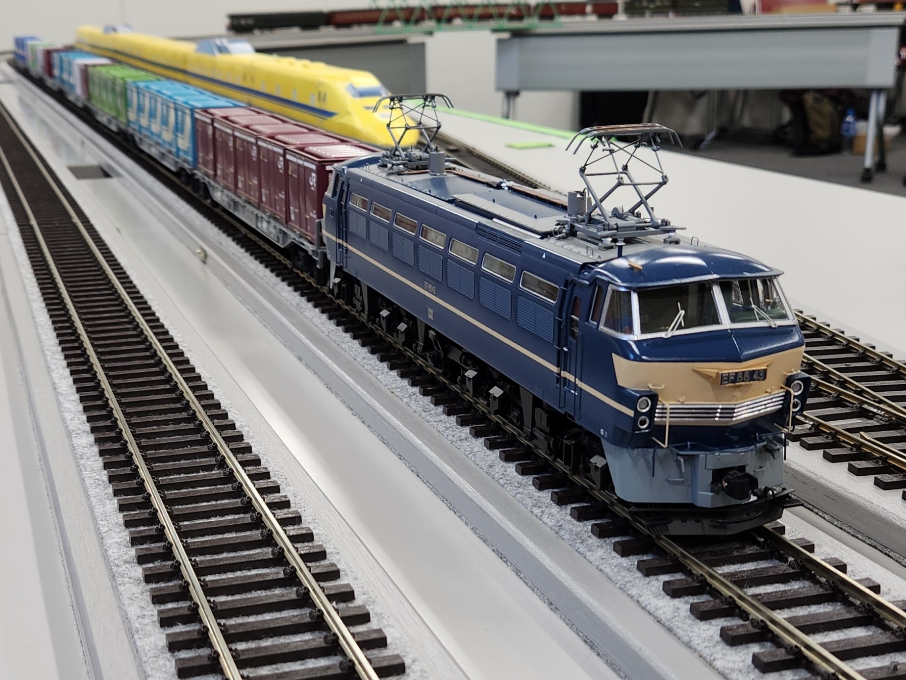 青島プラモEF66が牽くセリアコンテナ編成（木村会長）